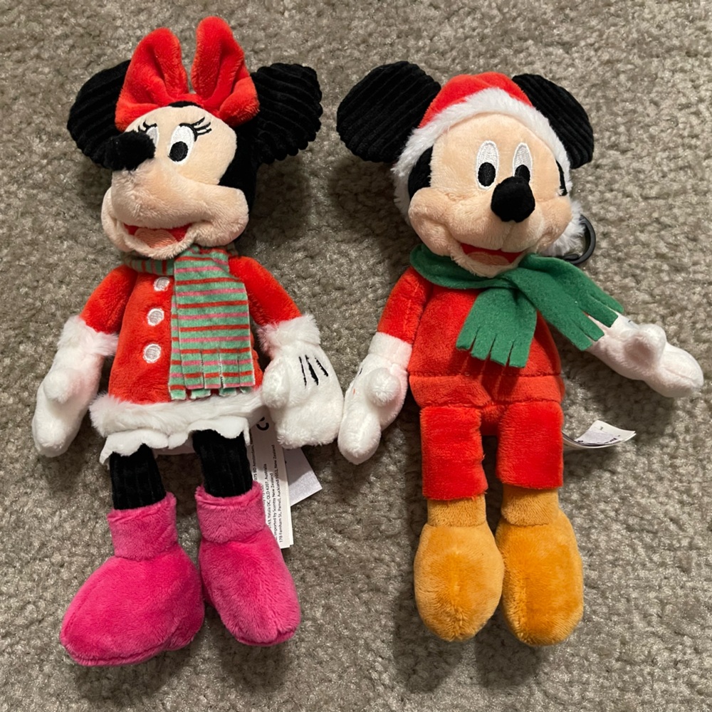 Scentsy Christmas Holiday Disney Minnie Mouse and Mickey Mouse Buddy Clips